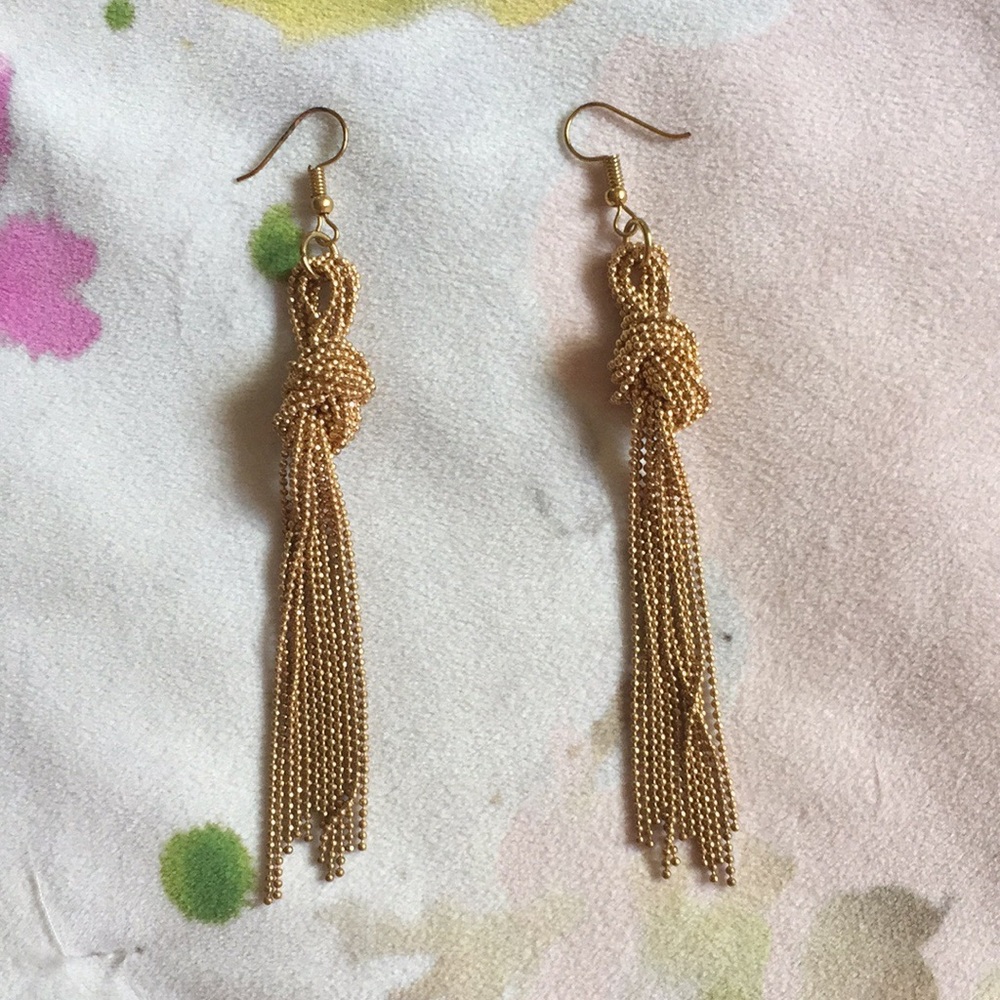 UO Gold Tie Chain Earrings